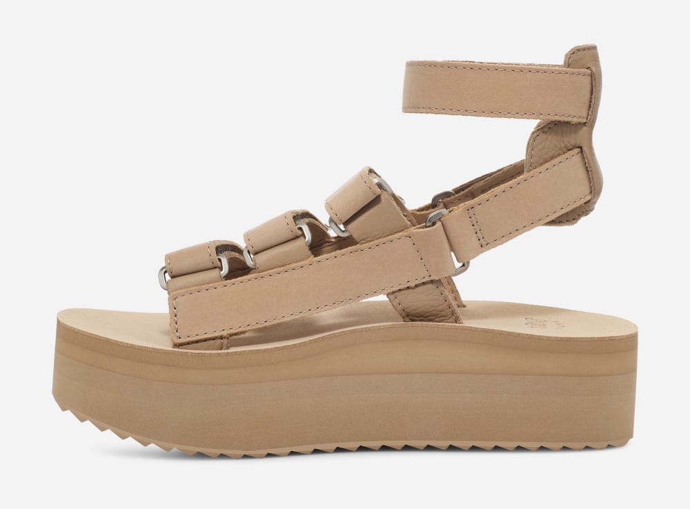 Teva Flatform Mevia Leather Platåsandaler Dame Aprikos | Norge-3810