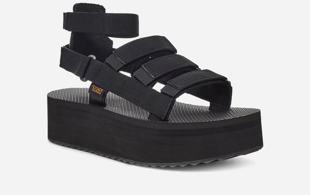 Teva Flatform Mevia Platåsandaler Dame Svarte | Norge-7314