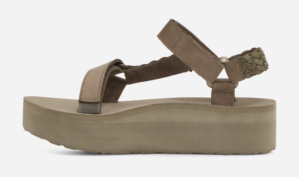 Teva Flatform Universal Interweave Platåsandaler Dame Olivengrønne | Norge-8573