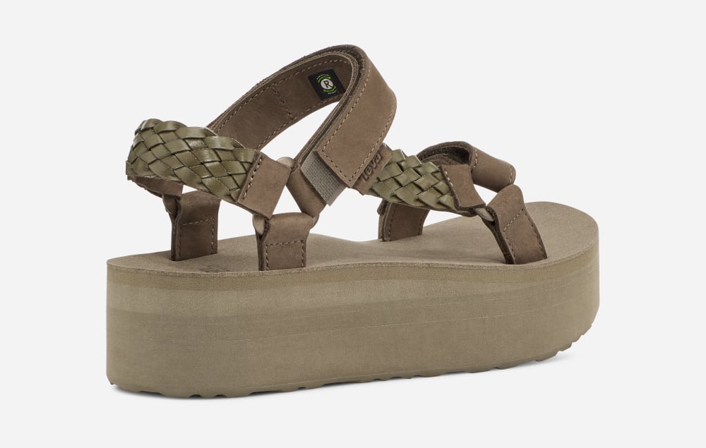 Teva Flatform Universal Interweave Platåsandaler Dame Olivengrønne | Norge-8573