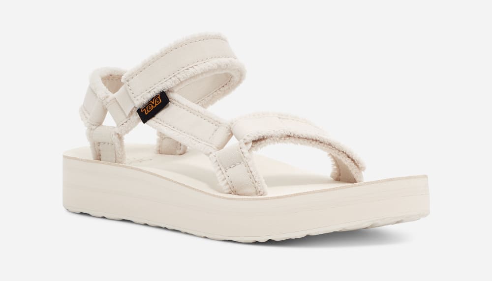 Teva Midform Universal Canvas Platåsandaler Dame Hvite | Norge-1056