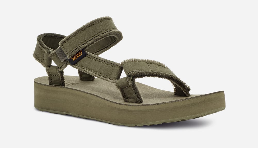 Teva Midform Universal Canvas Platåsandaler Herre Olivengrønne | Norge-3470