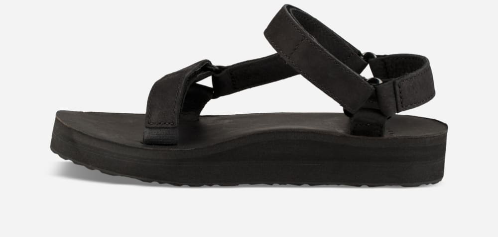 Teva Midform Universal Leather Platåsandaler Dame Svarte | Norge-0923