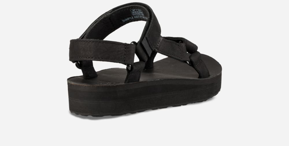 Teva Midform Universal Leather Platåsandaler Herre Svarte | Norge-1263