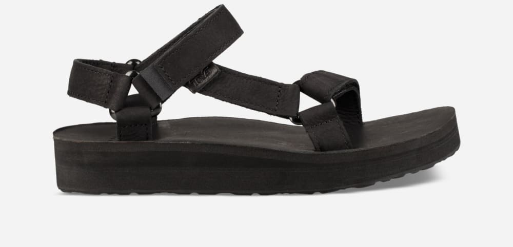 Teva Midform Universal Leather Platåsandaler Herre Svarte | Norge-1263