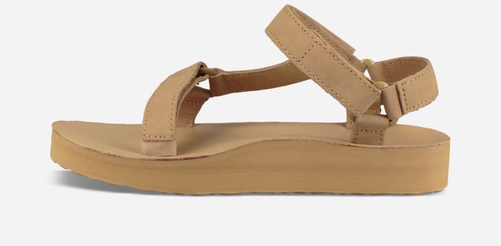 Teva Midform Universal Leather Platåsandaler Dame Beige | Norge-3758