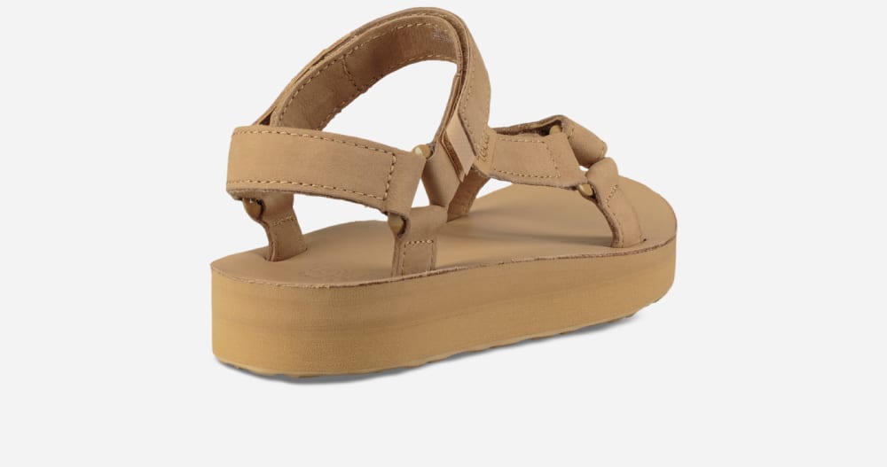 Teva Midform Universal Leather Platåsandaler Dame Beige | Norge-3758