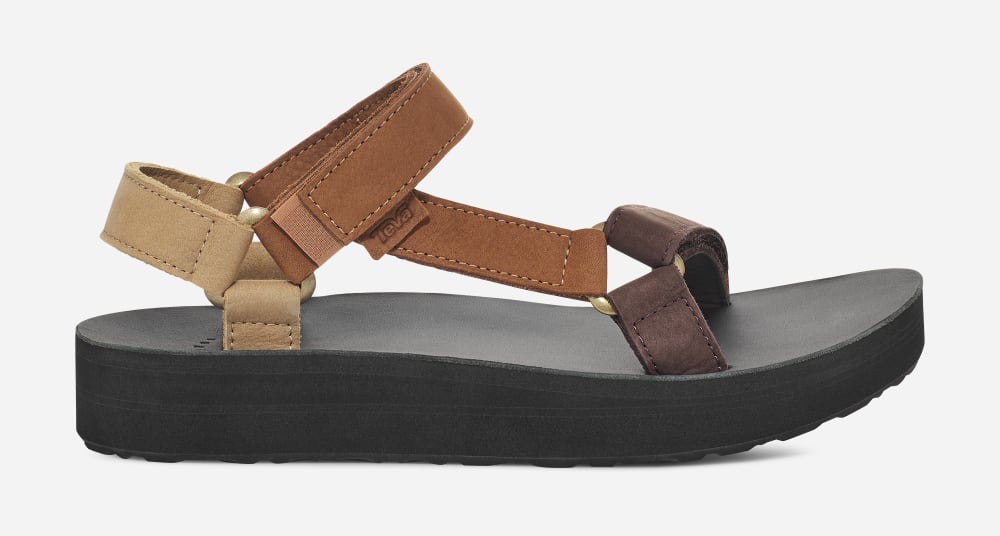 Teva Midform Universal Leather Platåsandaler Dame Multicolor | Norge-9548