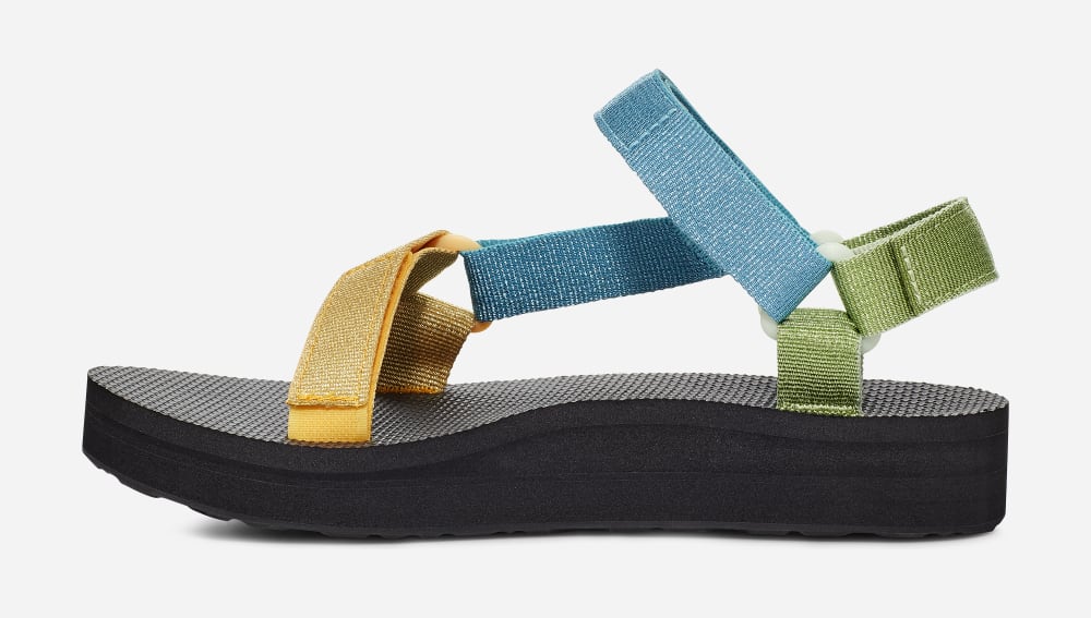 Teva Midform Universal Platåsandaler Dame Metal Blå Multicolor | Norge-9068