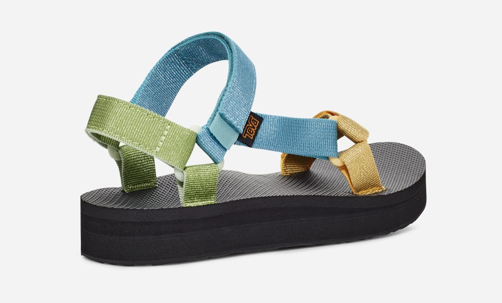 Teva Midform Universal Platåsandaler Dame Metal Blå Multicolor | Norge-9068