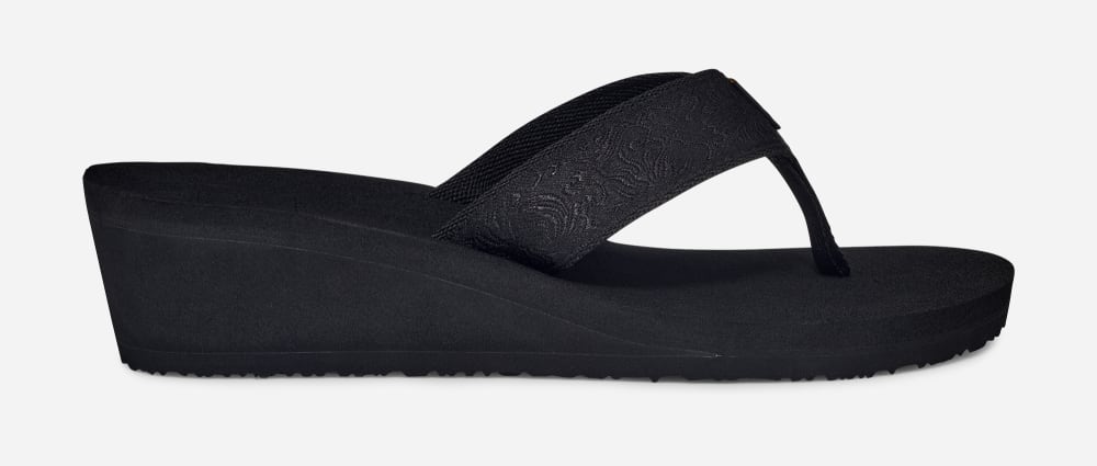 Teva Mush Mandalyn Wedge 2 Flip Flops Dame Svarte | Norge-0124