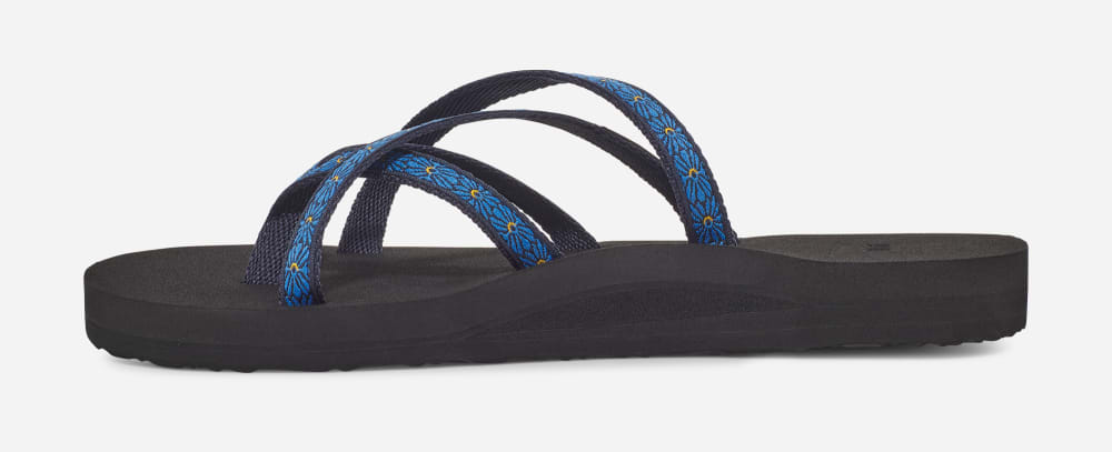 Teva Olowahu Flip Flops Dame Blomster Marineblå | Norge-3761