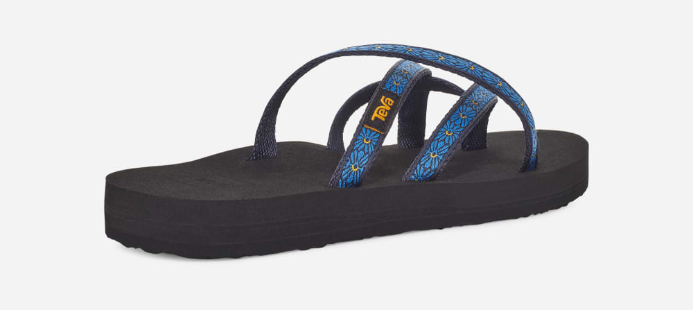 Teva Olowahu Flip Flops Dame Blomster Marineblå | Norge-3761