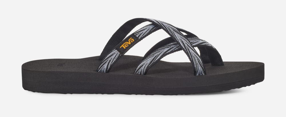 Teva Olowahu Flip Flops Dame Svarte Hvite | Norge-1957