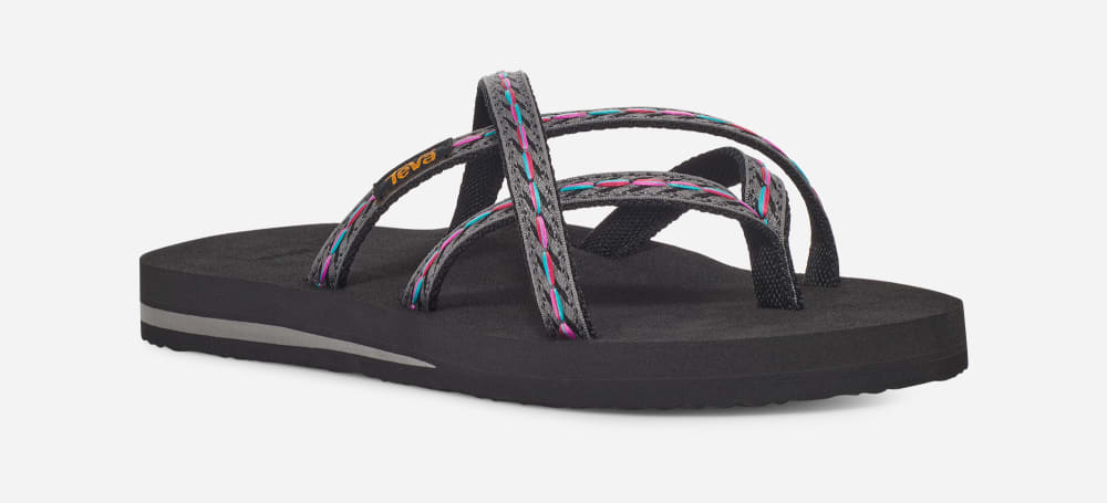 Teva Olowahu Flip Flops Dame Svarte | Norge-7653