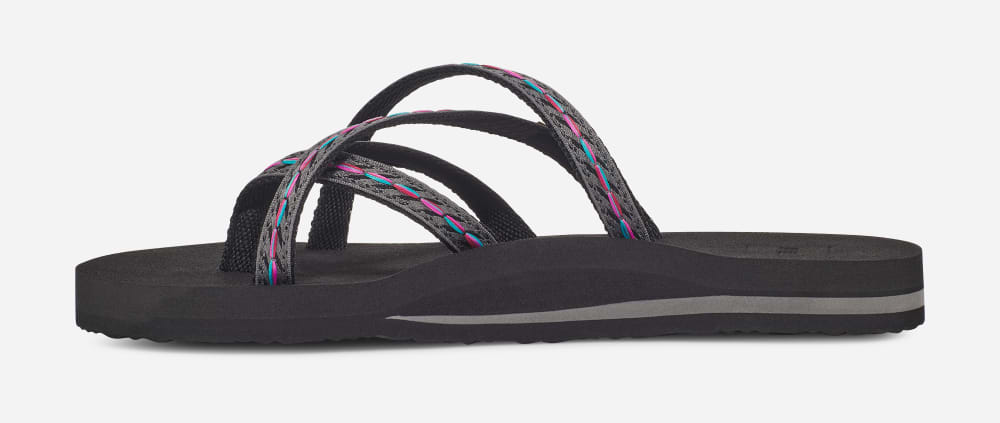 Teva Olowahu Flip Flops Dame Svarte | Norge-7653