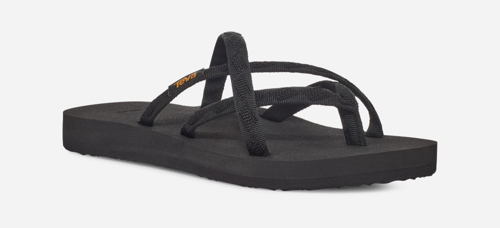 Teva Olowahu Flip Flops Dame Svarte Svarte | Norge-3012