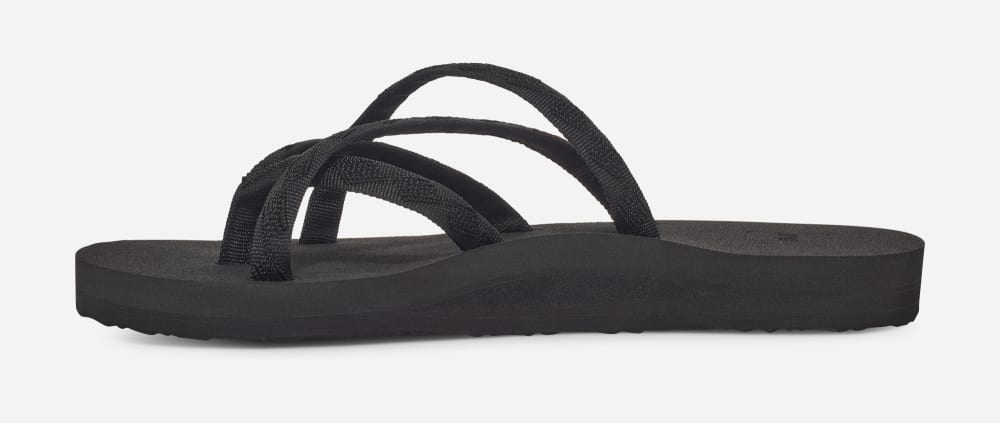 Teva Olowahu Flip Flops Dame Svarte Svarte | Norge-3012