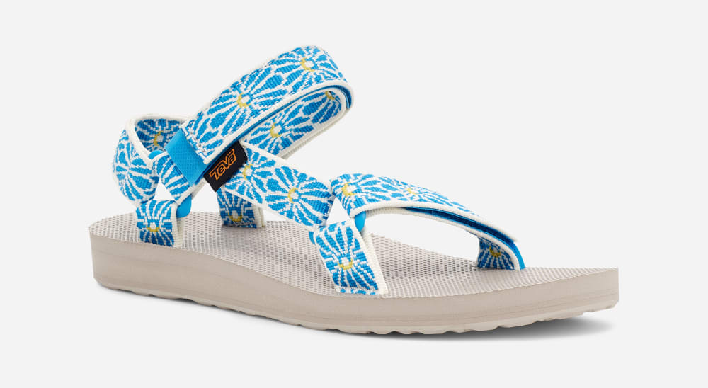 Teva Original Universal Sandaler Dame Blomster Blå | Norge-4710