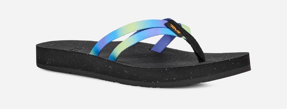 Teva Reflip Strappy Gradiate Flip Flops Dame Grå Lyse Grønn | Norge-5473