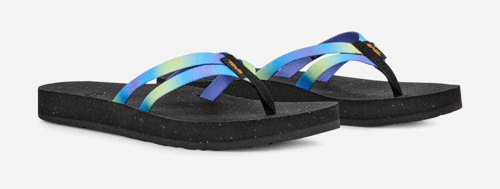 Teva Reflip Strappy Gradiate Flip Flops Dame Grå Lyse Grønn | Norge-5473