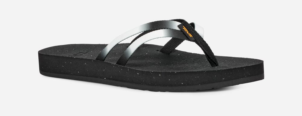 Teva Reflip Strappy Gradiate Flip Flops Dame Svarte Hvite | Norge-5946