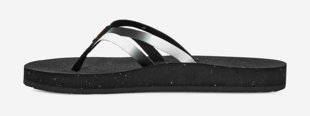 Teva Reflip Strappy Gradiate Flip Flops Dame Svarte Hvite | Norge-5946