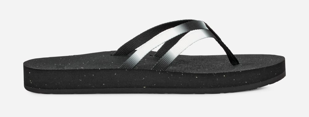 Teva Reflip Strappy Gradiate Flip Flops Dame Svarte Hvite | Norge-5946