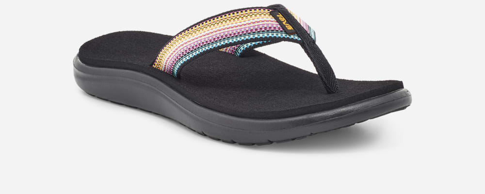 Teva Voya Flip Flops Dame Svarte Multicolor | Norge-0123