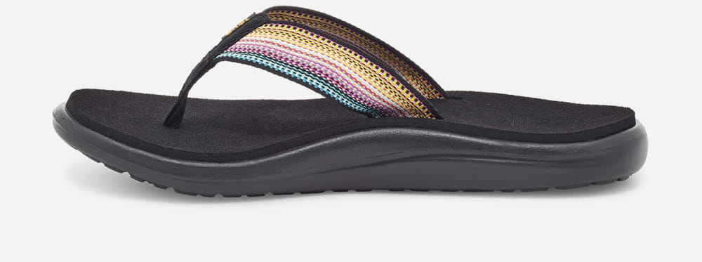 Teva Voya Flip Flops Dame Svarte Multicolor | Norge-0123