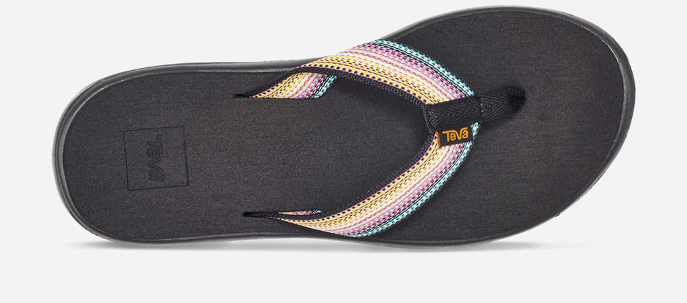 Teva Voya Flip Flops Dame Svarte Multicolor | Norge-0123