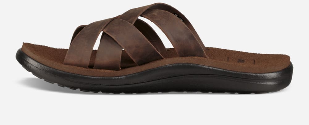 Teva Voya Leather Badesandaler Herre Brune | Norge-7465