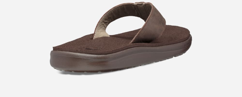 Teva Voya Leather Flip Flops Herre Sjokolade Brune | Norge-2087