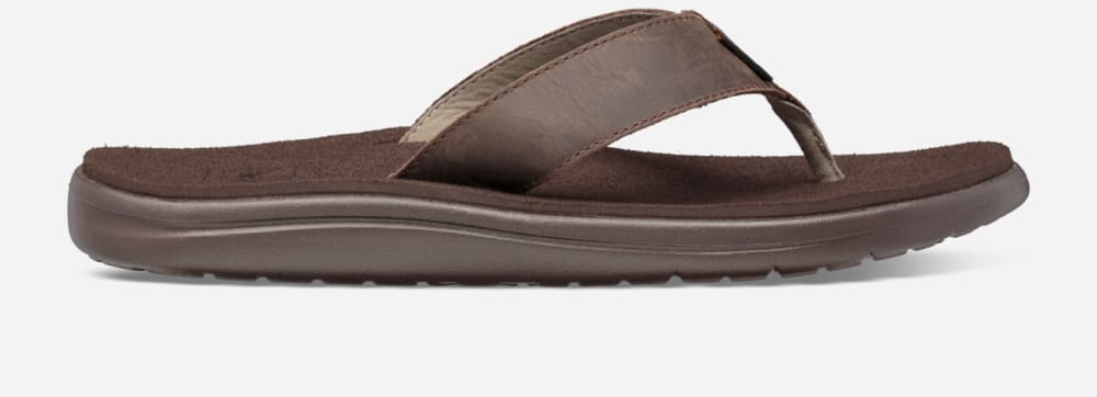 Teva Voya Leather Flip Flops Herre Sjokolade Brune | Norge-2087