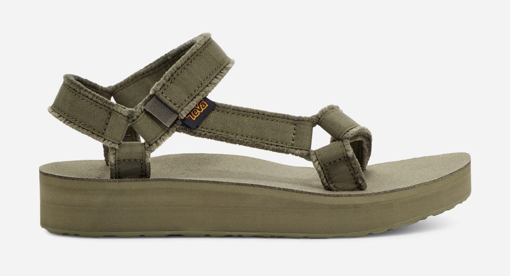 Teva Midform Universal Canvas Platåsandaler Dame Olivengrønne | Norge-2705