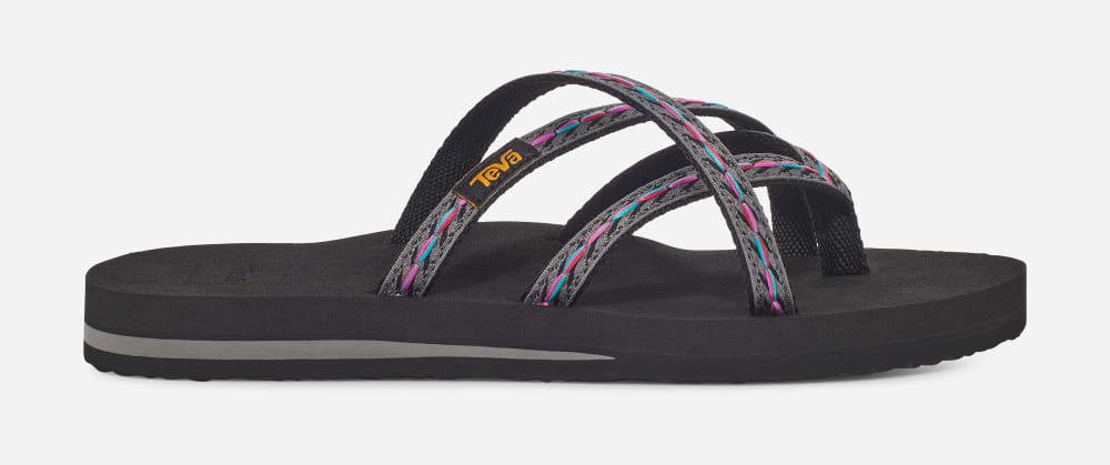 Teva Olowahu Flip Flops Dame Svarte | Norge-7653