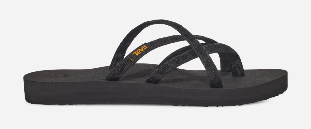 Teva Olowahu Flip Flops Dame Svarte Svarte | Norge-3012