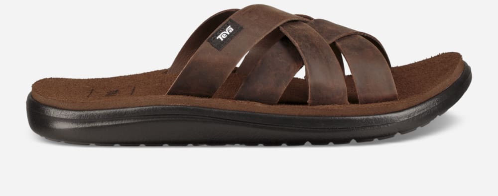 Teva Voya Leather Badesandaler Herre Brune | Norge-7465